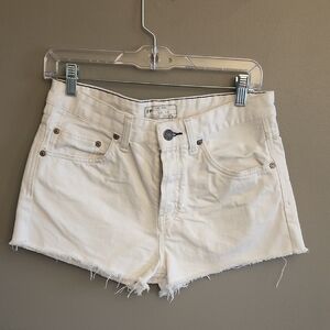 Free People White Jean Shorts